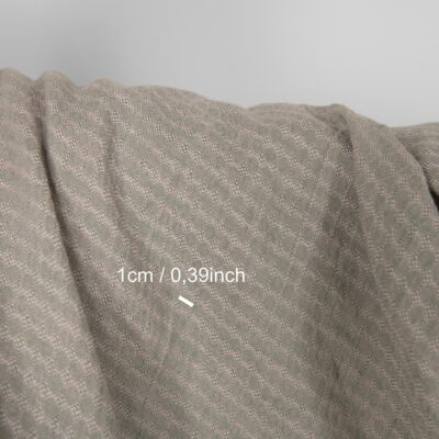 Washed linen fabric lilac green pattern, with measurements