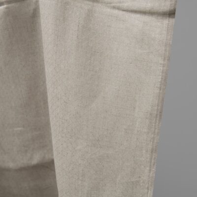 Grey patterned pure linen fabric edge