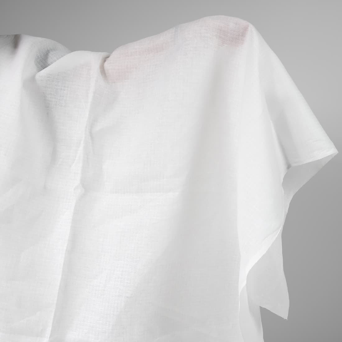Linen fabric off-white colour patterned checks