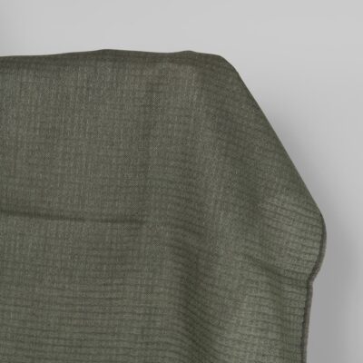 Linen fabric dark grey and green diamond pattern
