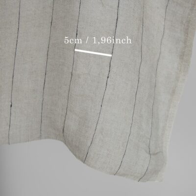 Natural transparent linen fabric with black stripes washed 7 Natural transparent linen fabric with black stripes washed with measurements