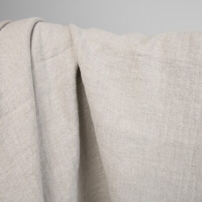 Heavy linen washed fabric herringbone beige 6 linen washed herringbone beige fabric, heavy