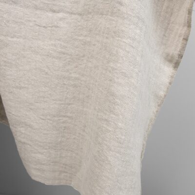 Heavy linen washed fabric herringbone beige 8 linen washed herringbone beige fabric, width 145cm.