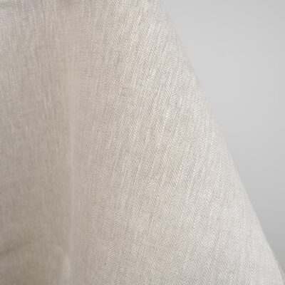 linen herringbone beige fabric, heavy