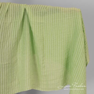 Linen fabric lime green stripes washed 4 Linen fabric lime green stripes, washed.