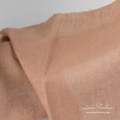 Brown shiny linen fabric