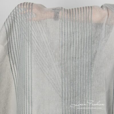 Striped linen fabric in grey.