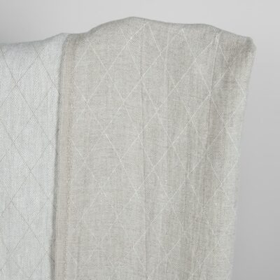 Beige jacquard washed linen fabric with a pattern 11 Grey double-sided washed linen fabric with a pattern darker side