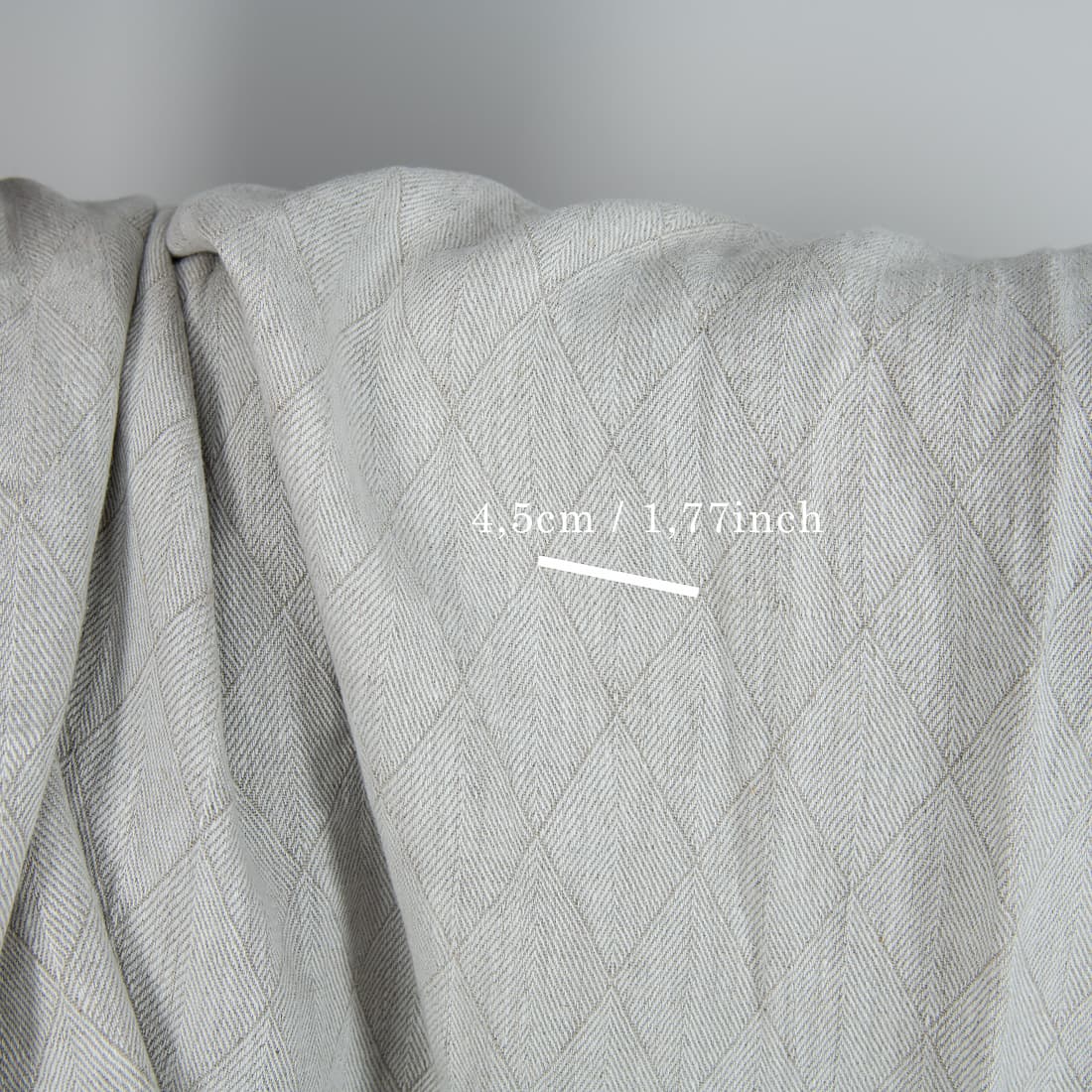 Beige jacquard washed linen fabric with a pattern 3 Grey double-sided washed linen fabric with a pattern with measurements