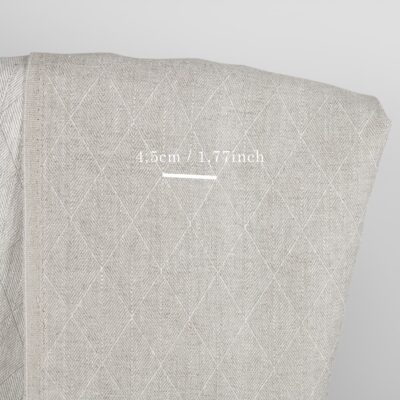 Beige double-sided linen fabric in a diamond pattern 7 Beige double-sided linen fabric in a diamond pattern with measurements