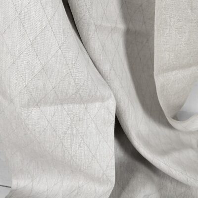 Beige double-sided linen fabric in a diamond pattern 6 Beige double-sided linen fabric in a diamond pattern texture