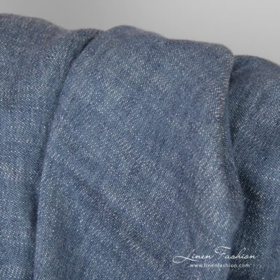 Bluish white linen cotton fabric washed 8 Bluish white linen cotton fabric, double-sided