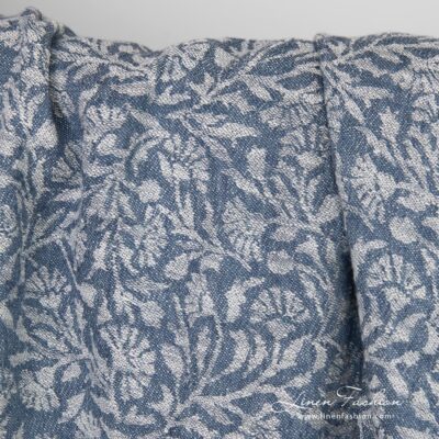 Linen cotton jacquard fabric with ornaments