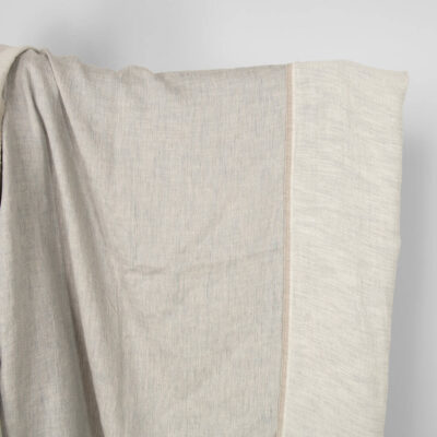 Washed linen cotton satin fabric beige-grey 5 Washed linen cotton satin fabric beige-grey