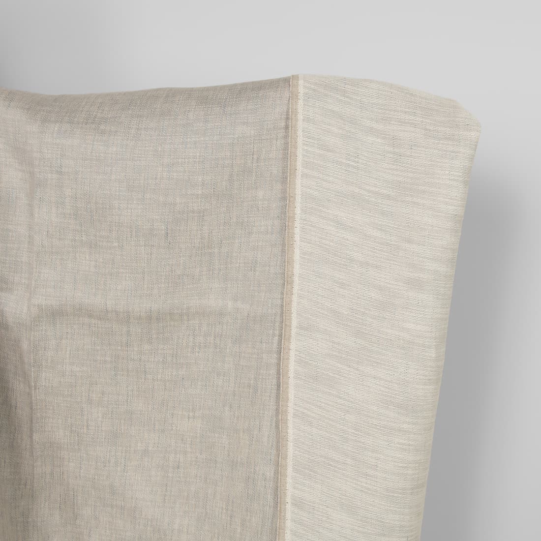 Linen cotton fabric beige grey satin double-sided