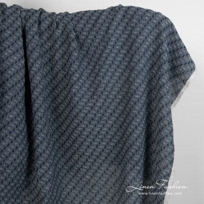 Bluish black linen wool fabric