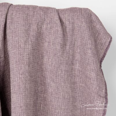 Washed linen fabric purple small diamond pattern 5 Washed purple linen fabric in small diamond pattern