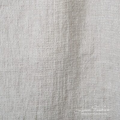 Washed beige waffle linen fabric 4 Light gray linen fabric with checks