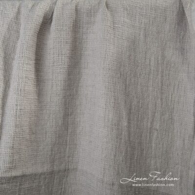 Washed natural linen fabric in a small check pattern 4 Gray linen fabric with tiny checks