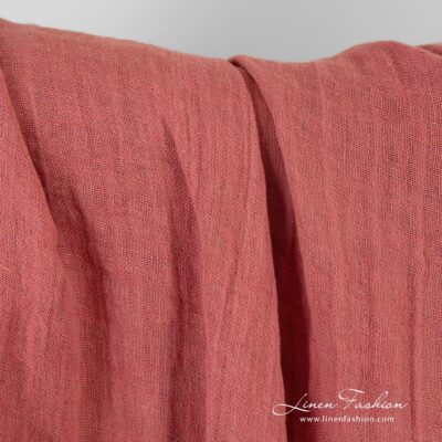 Double-sided linen fabric in brown and pink colours washed 7 Double-sided linen fabric in brown and pink colors, specially washed to increase softness