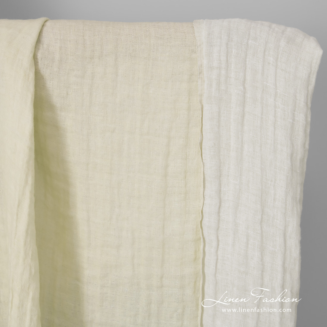 linen doublesided cream fabric
