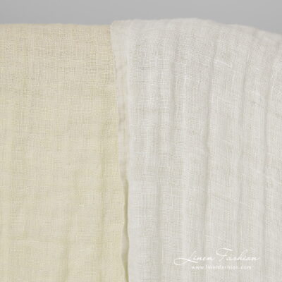 linen doublesided cream fabric, double layer.