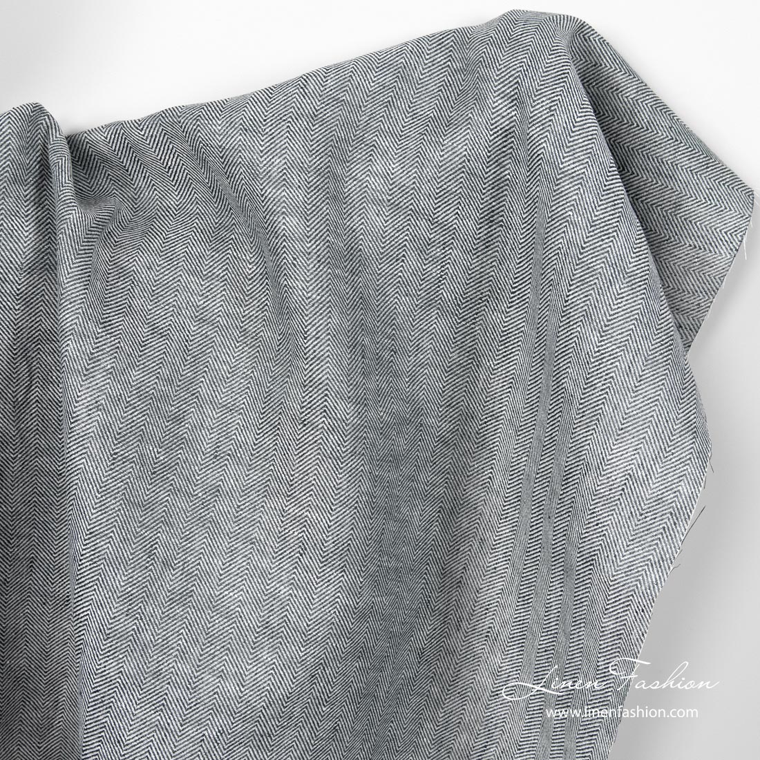 White blue herringbone fabric
