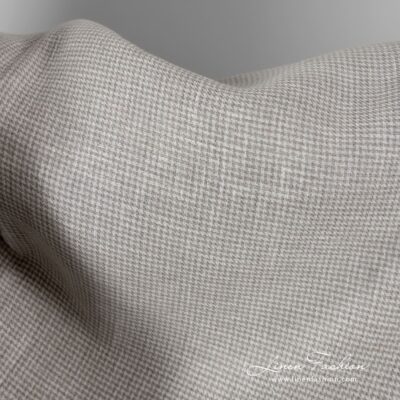 100% linen fabric in houndstooth pattern