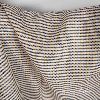 Linen fabric with yellow checks