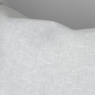 Off-white natural linen fabric in tiny check pattern