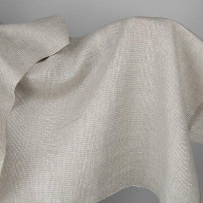 Light grey linen fabric in a tiny check pattern 5 Light grey linen fabric in a tiny check pattern