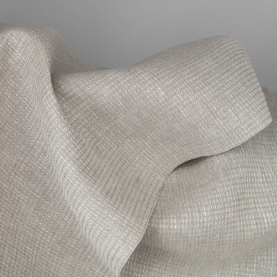 Light grey linen fabric in a tiny check pattern 6 Linen fabric made from grey (natural linen) and white yarns