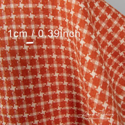 Red dyed pure linen fabric.