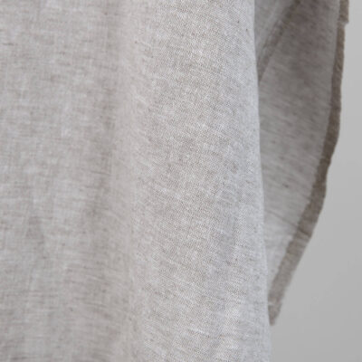 Washed linen cotton fabric greyish brown melange 8 Washed linen cotton fabric greyish brown melange edge