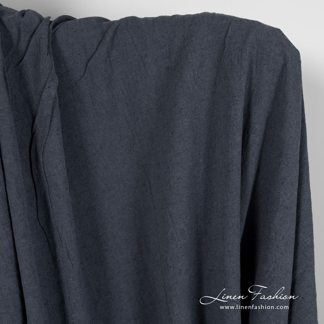 Linen cotton fabric in steel color