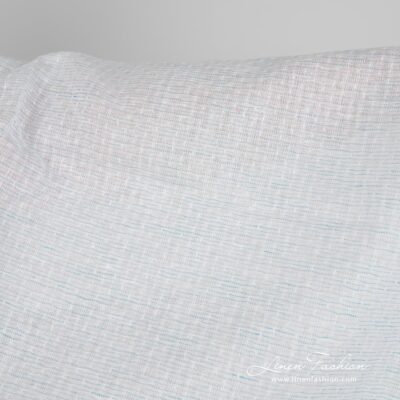 Linen cotton fabric blueish white pattern product photo