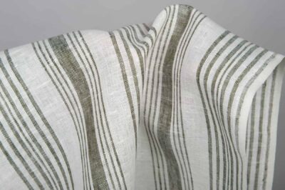 White striped linen towel fabric
