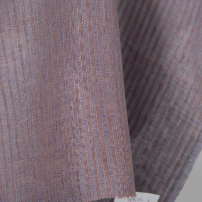 Linen fabric brown and blue stripes product photo