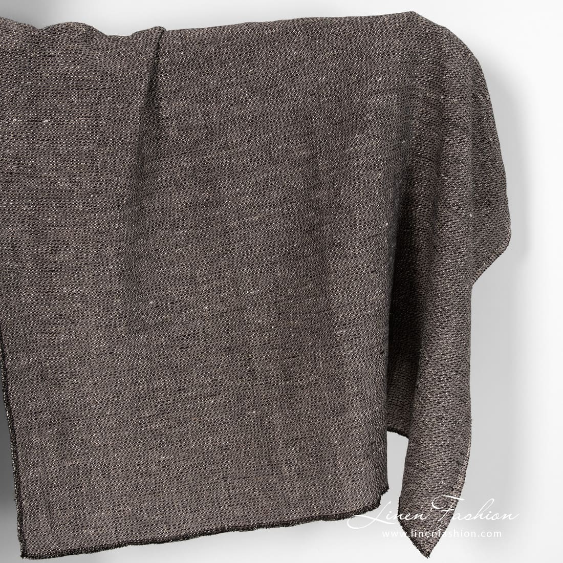 Linen cotton black fabric