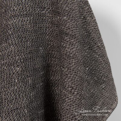 Linen cotton black dobby fabric washed 8 Linen cotton black fabric dobby pattern