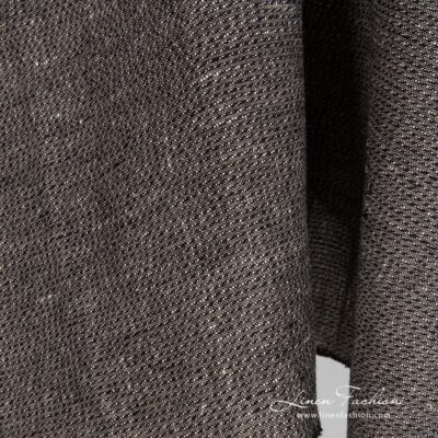 Linen cotton black dobby fabric washed 7 Linen cotton black melange fabric dobby pattern