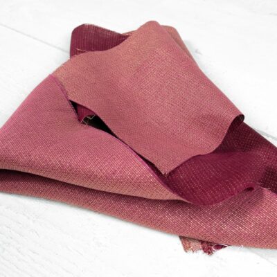 Linen red wine color fabric with gold melange