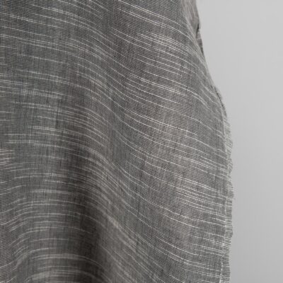 Dark grey linen blend fabric washed 7 Dark grey linen blend fabric washed edge