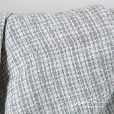 Linen wool fabric in gray checks washed 6 Linen wool fabric in gray checks washed
