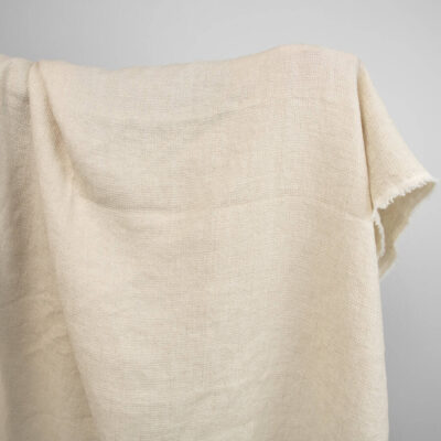 Linen wool washed fabric waffle sand colour 5 linen wool waffle sand fabric