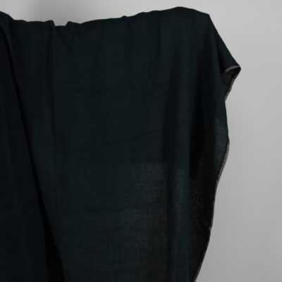 Washed linen wool fabric black in herringbone pattern 4 Washed linen wool fabric black in herringbone pattern