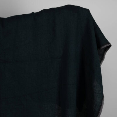 Washed linen wool fabric black in herringbone pattern 5 Washed linen wool fabric black in herringbone pattern product photo