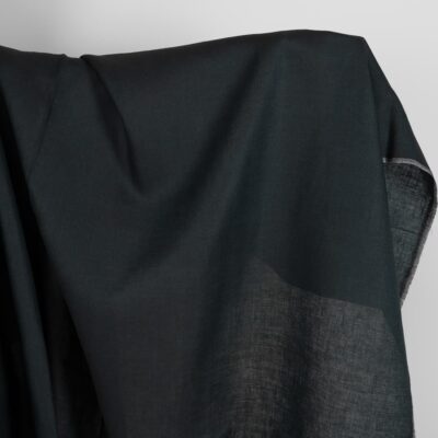 Linen wool fabric blueish-black herringbone 5 Linen wool fabric blueish-black herringbone