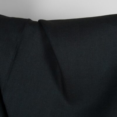 Linen wool fabric blueish-black herringbone 6 Linen wool fabric blueish-black herringbone texture