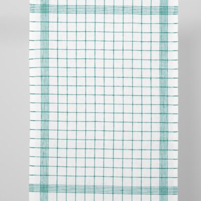 linen narrow fabric green checks